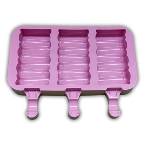 MOLDE PARA PALETA DE SILICON RAYAS 3 CAVIDADES -40/230°C