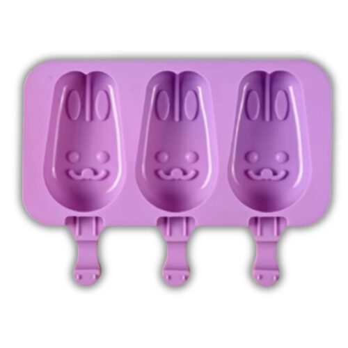 MOLDE PALETA DE SILICON CONEJO 3 CAVIDADES -40/230°C