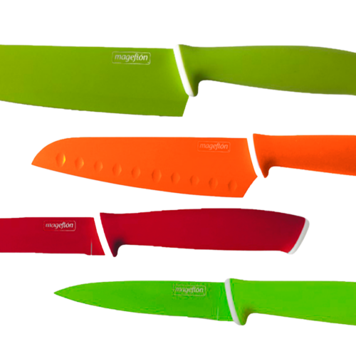 SET DE 4 CUCHILLOS DE COLORES MAGEFESA - MAGEFLON