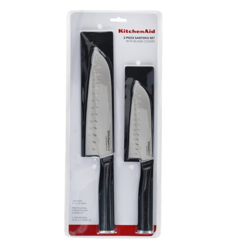 SET CUCHILLOS SANTOKU ACERO JAPONES 2PZ C/FUNDA KITCHEN AID KEG2PTHEOHOBA