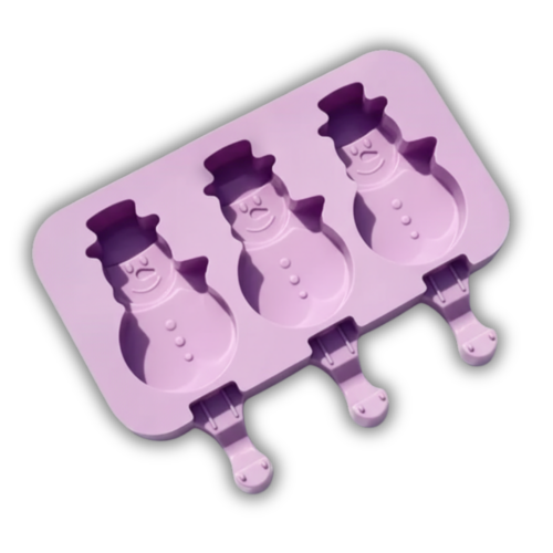 MOLDE PALETA DE SILICON MUÑECO DE NIEVE 3 CAVIDADES -40/230°C