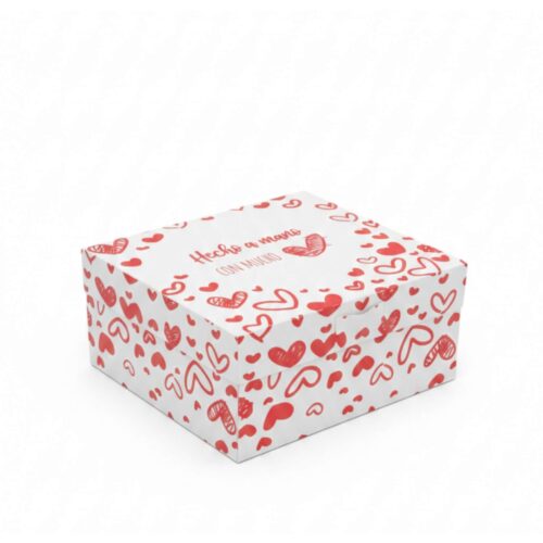 CAJA P/DULCE #3 CORAZONES ROJO 12.5X15X8CM UND