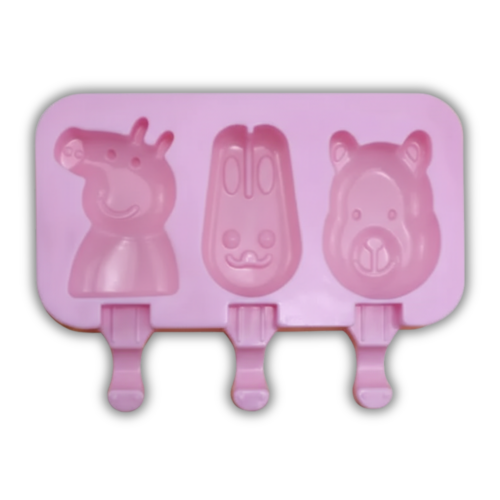 MOLDE PARA PALETA DE SILICON PEPPA 3 CAVIDADES -40/230°C